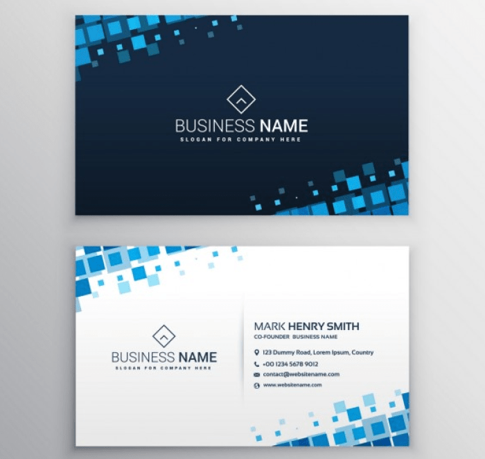 Blue Square Company Logo - Download Business Card with Blue Squares Free | Free PIK PSD