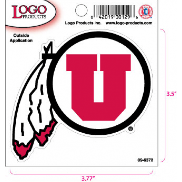 University of Utah Drum and Feather Logo - University of Utah - Sticker - Small - Drum and Feather