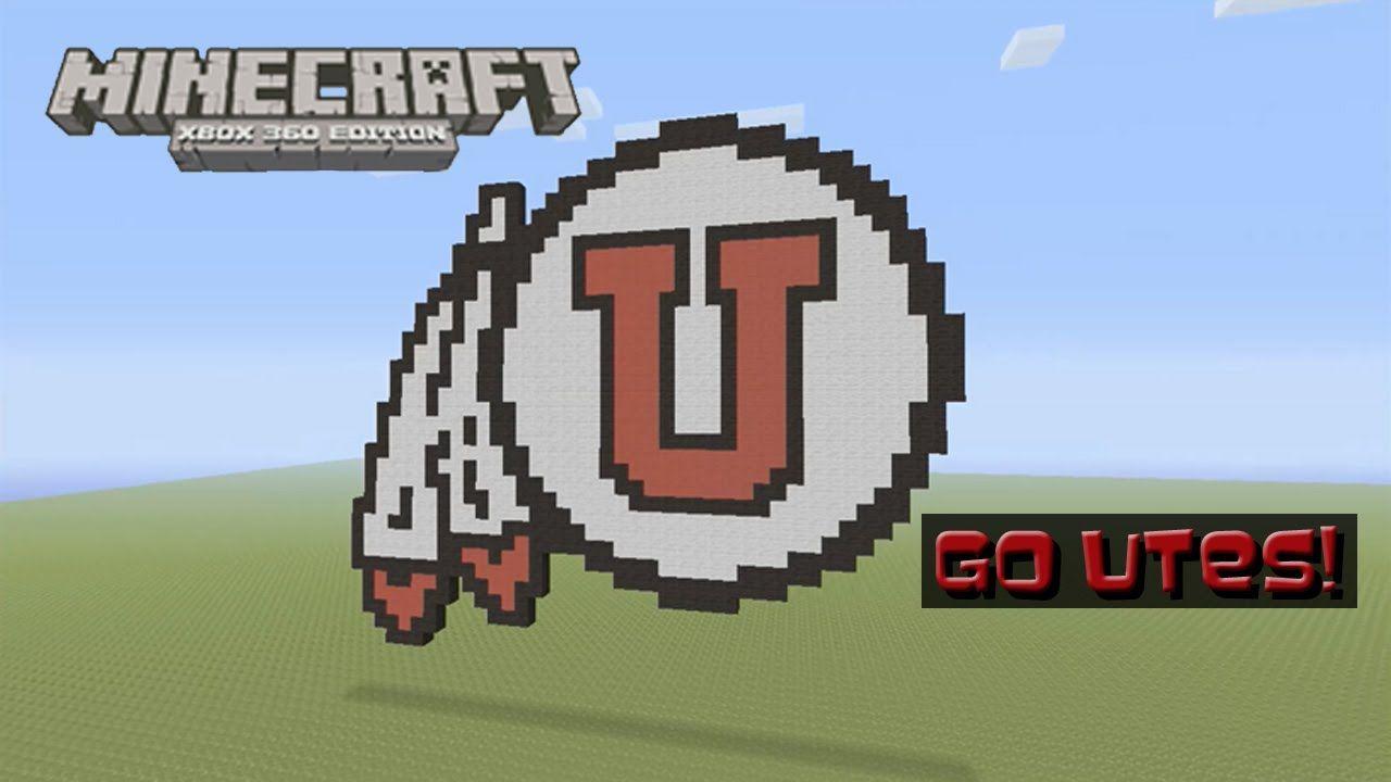 University of Utah Drum and Feather Logo - Minecraft: University of Utah Logo (Pixel Art Speed Build) (Drum