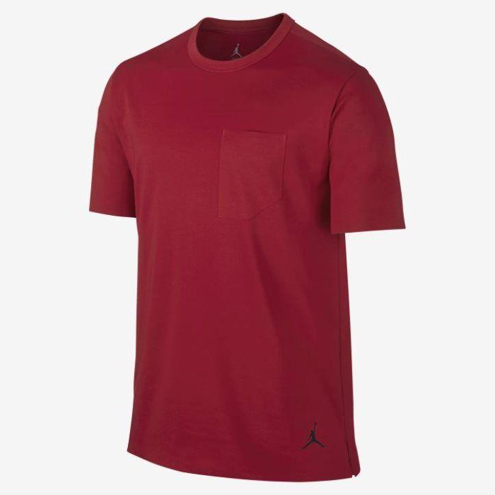 Red and Black Jordan Logo - Cozy Men Jordan 23 Lux Pocket T-Shirt Color: Gym Red/Black - Jordan ...