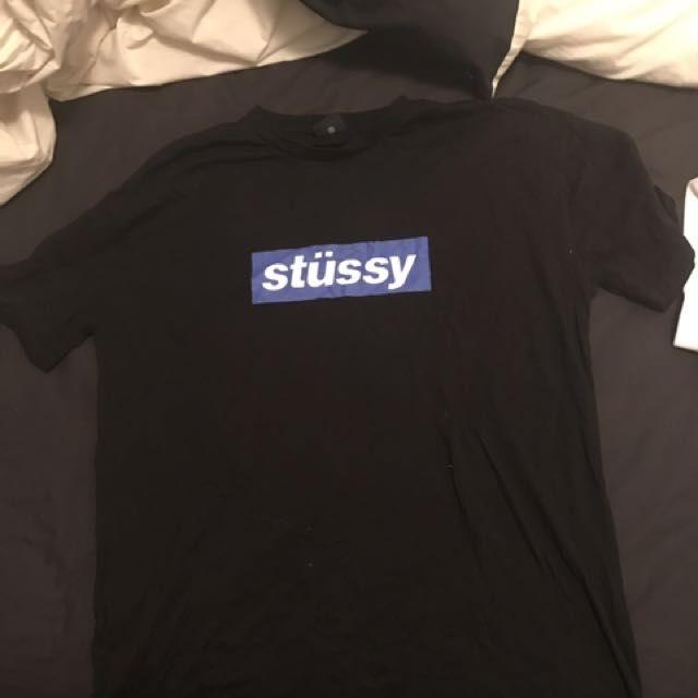 stussy box logo tee