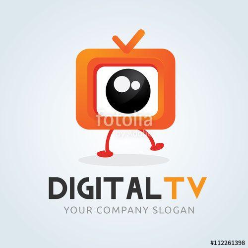 Cartoon TV Logo - Digital TV logo. Television logo. Channel logo. cute cartoon logo