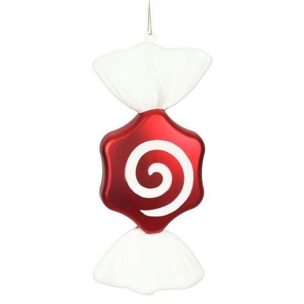 Red Box with White Swirl Logo - Shop Vickerman 12 in. Red & White Hexagon Swirl Candy Ornament - 2 ...