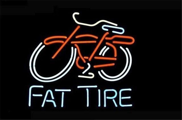 Fat Tire Logo - US $137.5 |NEON SIGN For BIG FAT TIRE BICYCLE BIKE LOGO Signboard REAL  GLASS BEER BAR PUB display RESTAURANT outdoor Light Signs 17*14