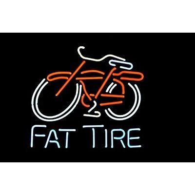 Fat Tire Logo - fat tire logo bicycle bike beer bar display real glass tube neon