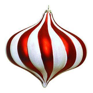 Red Box with White Swirl Logo - Red & White Candy Cane Swirl Onion Ornament of 6. Commercial