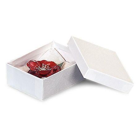 Red Box with White Swirl Logo - Shop Pack of Solid 3.5 x 2.5 x 1.25 White Swirl Jewelry Boxes