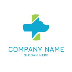 Blue Dog Green Logo - Free Dog Logo Designs. DesignEvo Logo Maker