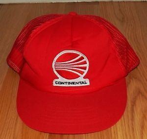 Old Continental Logo - Continental Airlines Hat Red Vintage Old Logo Trucker Mesh Baseball ...