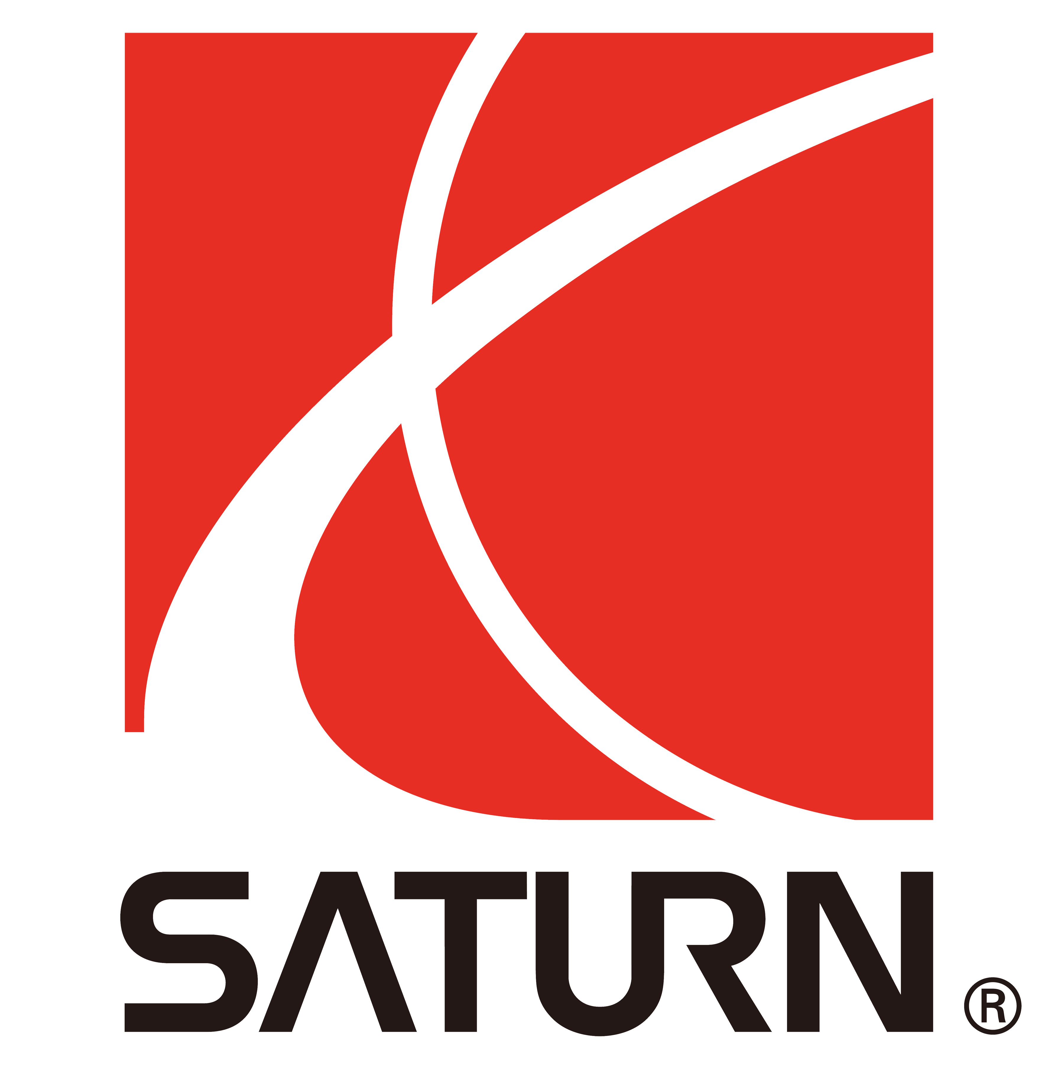 Red Rectangle Car Logo - Saturn Car Logo