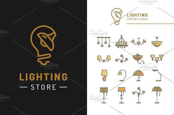 Lighting Logo - Lighting Logo & Branding Templates Logo Templates Creative Market