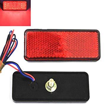 Red Rectangle Car Logo - Qiorange 2 Pcs Rectangle Reflector Waterproof 24 LED Marker Tail ...