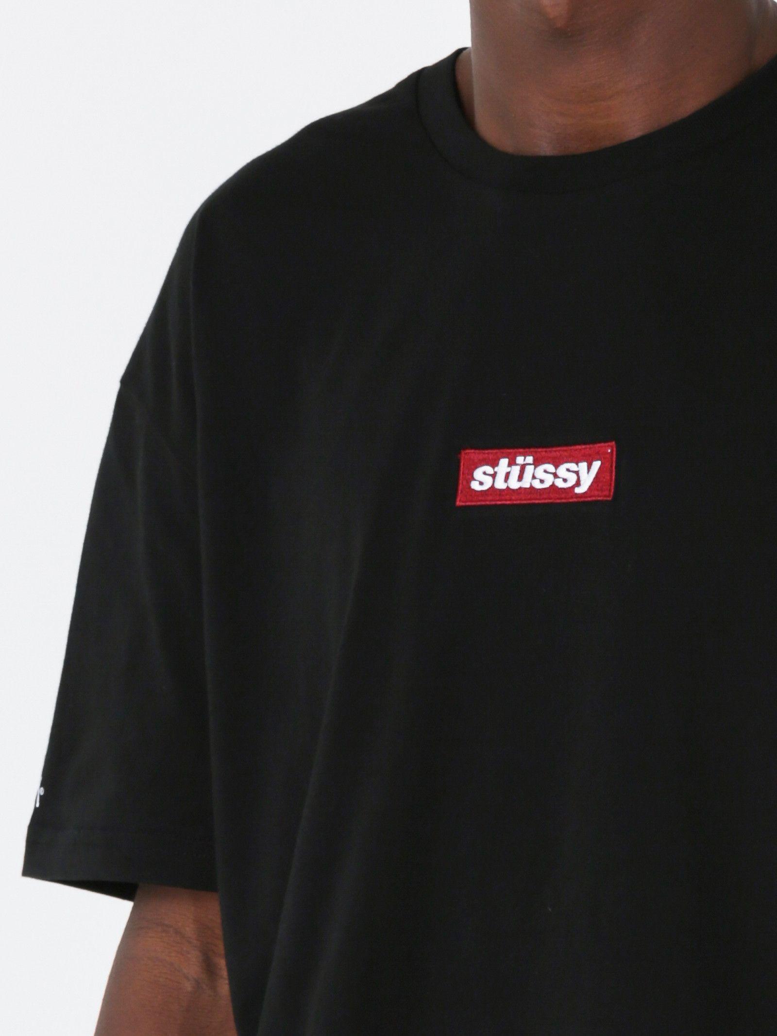 Stussy Box Logo - Stussy Boxed Italic Short Sleeve T-Shirt in Black