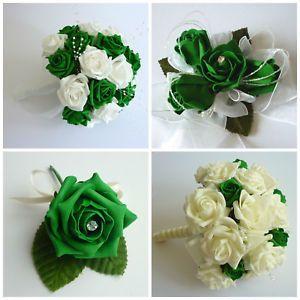 Green Flower Petal Logo - Emerald Green Wedding Flowers - Brides Bouquet - Bridesmaid ...