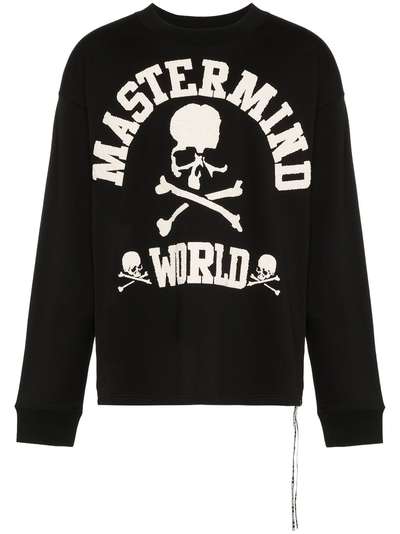 Japan Streetwear Logo - Mastermind Japan boxy logo print cotton jumper | Black | MILANSTYLE.COM