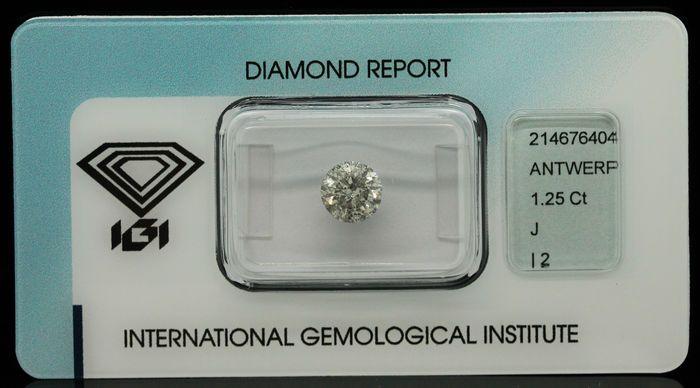 Dimond J Logo - 1.25 ct. Natural Brilliant-Cut Diamond. J colour I2 clarity - Catawiki