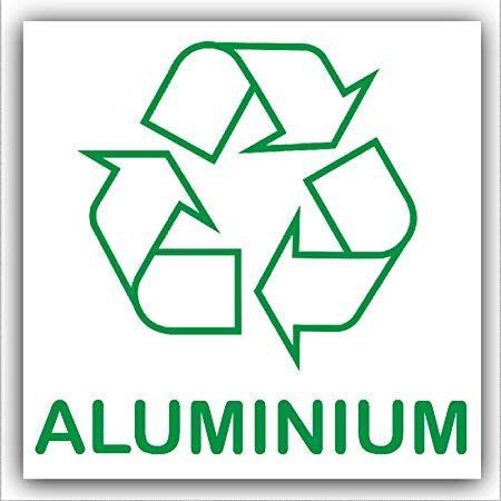 Recycle Logo - 1 x Aluminium Recycling Self Adhesive Sticker-Recycle Logo Sign ...