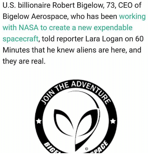 Bigelow Aerospace Logo - Human Power Elite .1% Robert “BIGELOW AEROSPACE” Blackmails U.S. GOV ...
