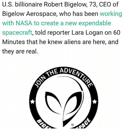 Bigelow Aerospace Logo - Human Power Elite .1% Robert “BIGELOW AEROSPACE” Blackmails U.S. GOV