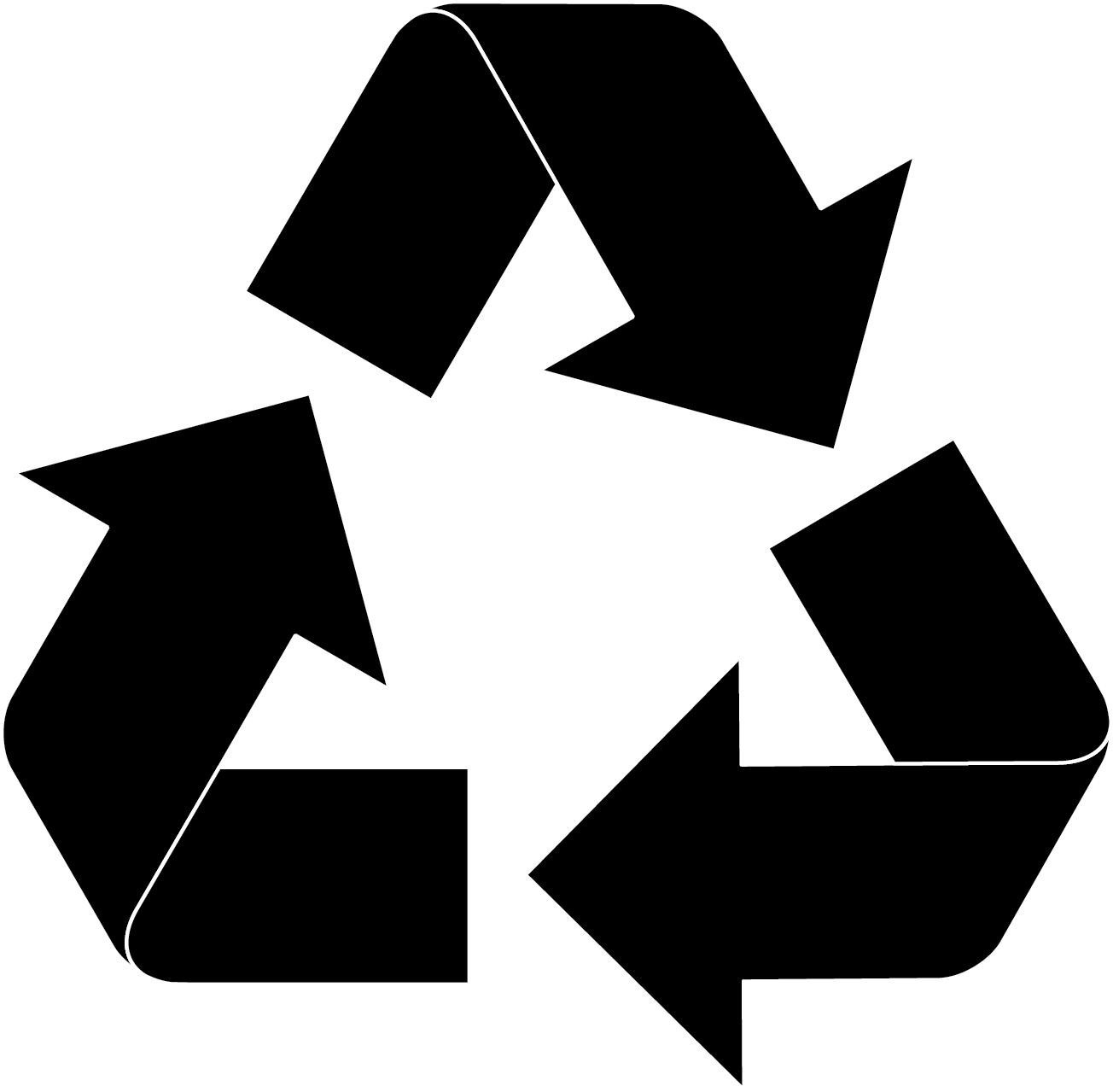 Black and White Recycle Logo - Recycle Symbol transparent PNG - StickPNG