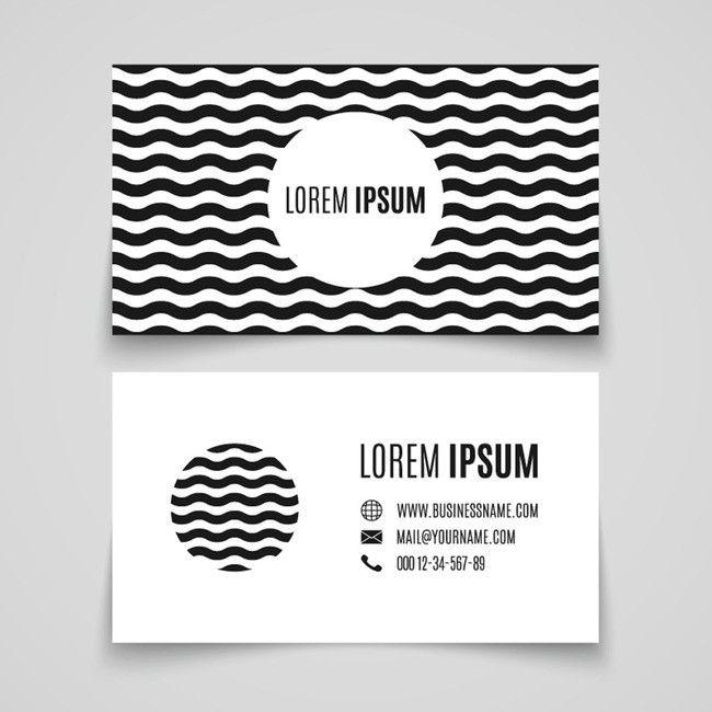 Black Wavy Circle Logo - Black Wavy Lines Business Cards Background Material, Business, Black ...