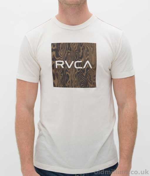 Wood RVCA Logo - Men's Tops - RVCA Wood Box T-Shirt Almond Tea - 79930M603ARBU