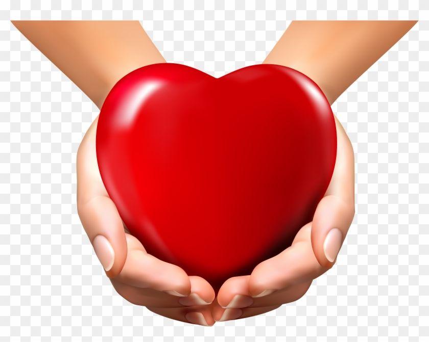 Red Heart Hands Logo - Heart Hand Clip Art With Heart Transparent PNG