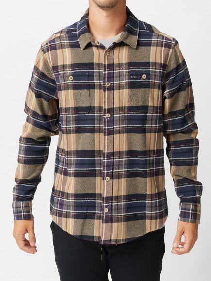 Wood RVCA Logo - RVCA Ludlow Flannel