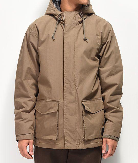 Wood RVCA Logo - RVCA Wood Puffer Parka Jacket