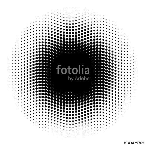 Black Wavy Circle Logo - Abstract halftone circle of dots in wavy arrangement. Black