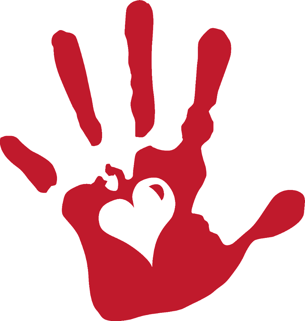 Red Heart Hands Logo - Hand holding heart vector transparent - RR collections