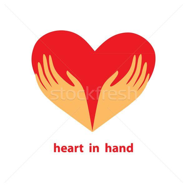Red Heart Hands Logo - Heart in hand Logos