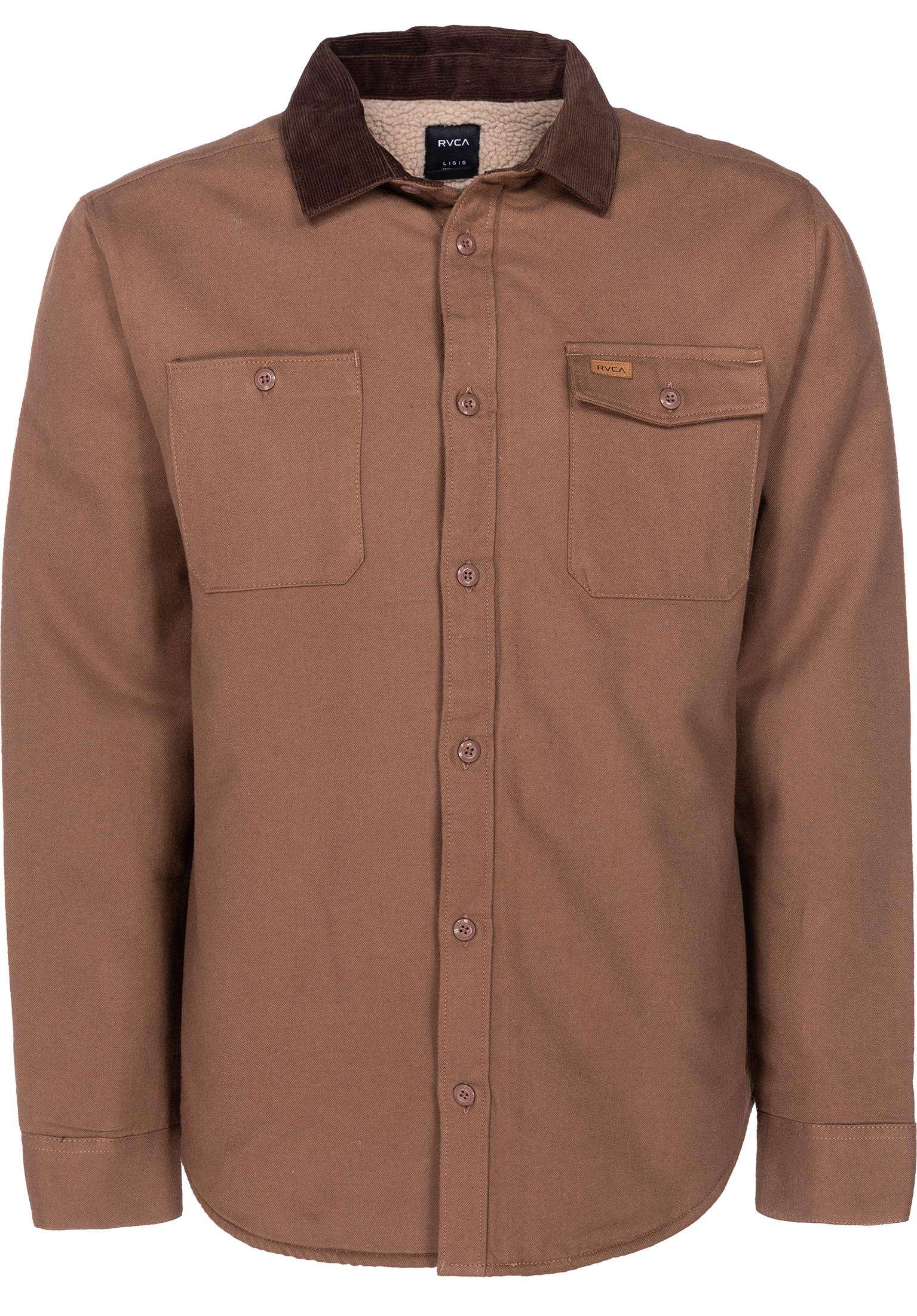 Wood RVCA Logo - Victory RVCA Long Sleeved Shirts in wood for Men