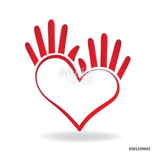 Red Heart Hands Logo - Heart Hands Vector at GetDrawings.com | Free for personal use Heart ...