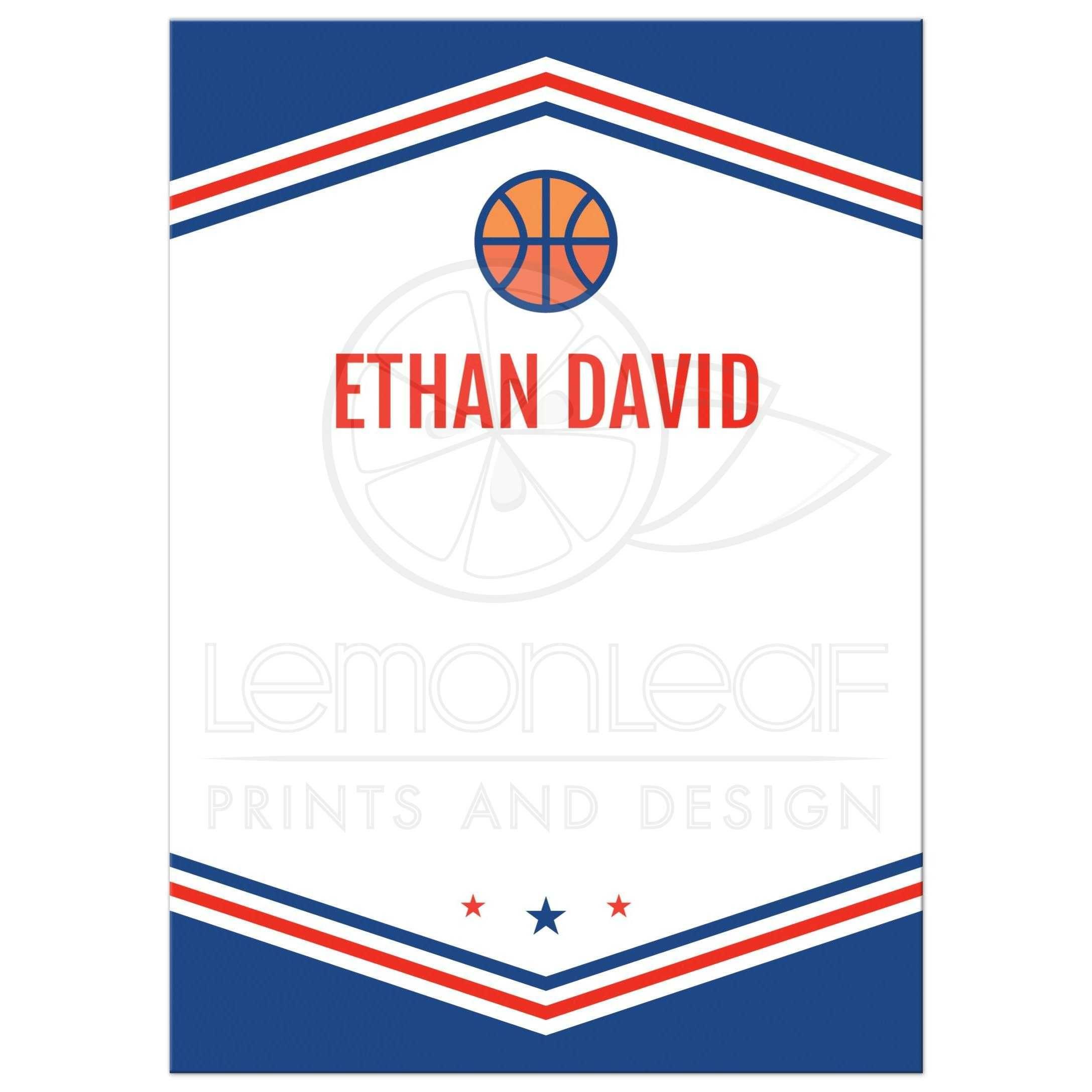 Lace Basketball Logo - Basketball note card with basketball logo and personalized name ...