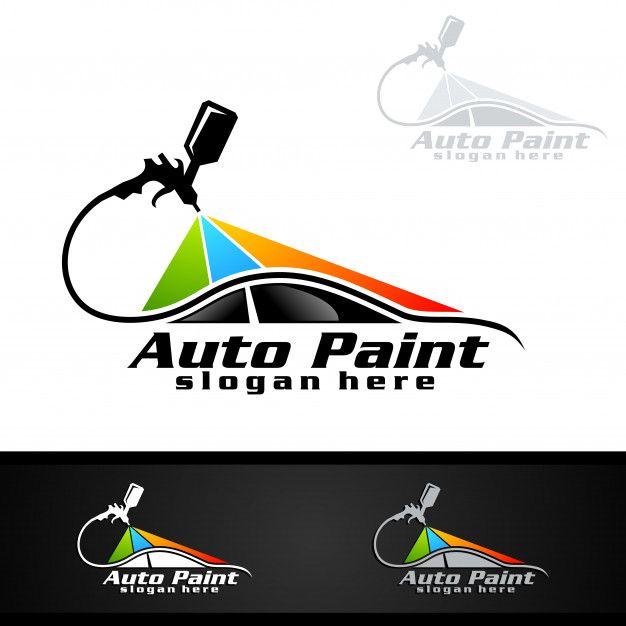 Automotive Paint Logo - Car painting logo with spray gun and sport car concept Vector ...