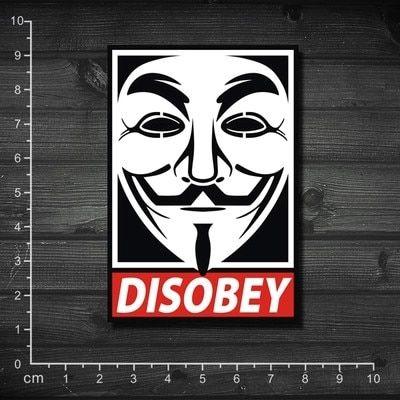 Disobey Logo - AUG114 Hackerism Hacker DISOBEY V Man Logo Laptop Waterproof PVC ...