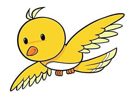 Yellow Flying Bird Logo - Amazon.com: Children's Wall Decals - Cartoon Yellow Flying Bird - 48 ...