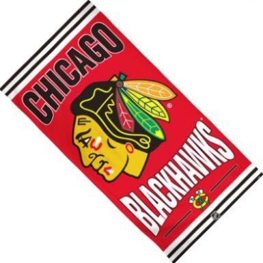 Black and Red Blackhawks Logo - Chicago Blackhawks Logos Red/Black/White NHL Fiber Beach Towel