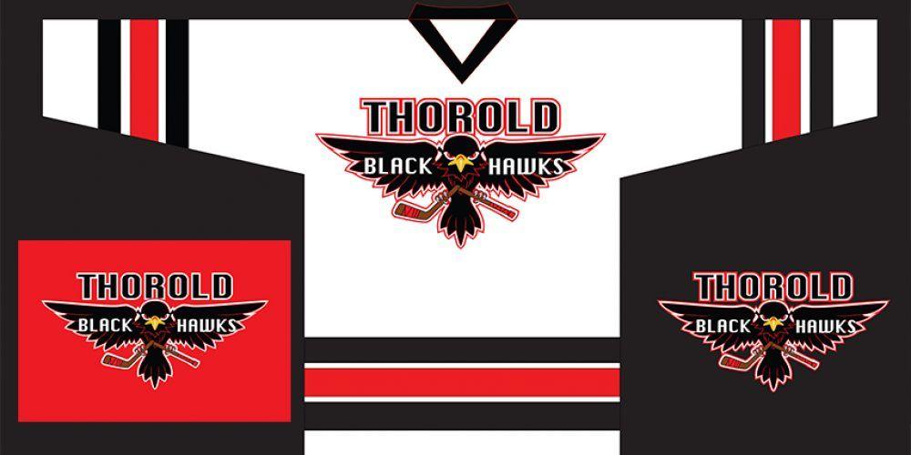 Black and Red Blackhawks Logo - Thorold Blackhawks New Logo Design Unveiled. TAAA Seeks Business
