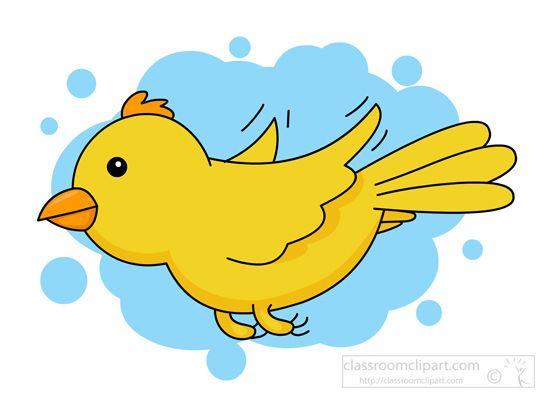 Yellow Flying Bird Logo - Animal Clipart - Bird Clipart - yellow-bird-flying - Classroom Clipart