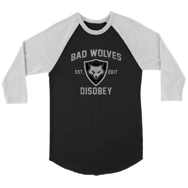 Disobey Logo - Disobey Athletic Black/Grey Raglan | Early Black Friday 2018 | Bad ...