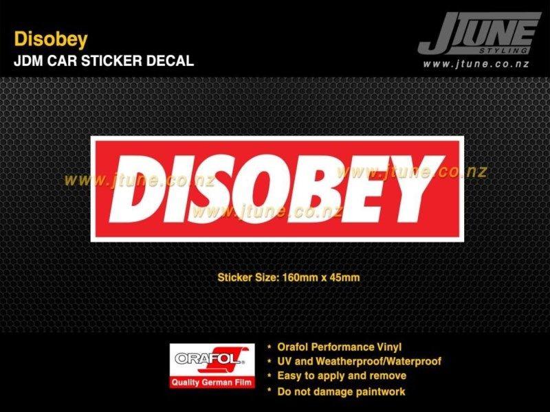 Disobey Logo - JDM Sticker / Decal - Disobey | Trade Me