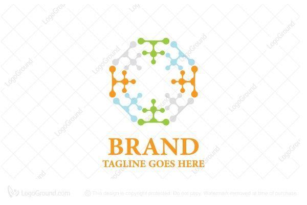 In an Orange a Blue Circle Logo - Exclusive Logo Evolved Technologies Logo. LOGOS FOR SALE