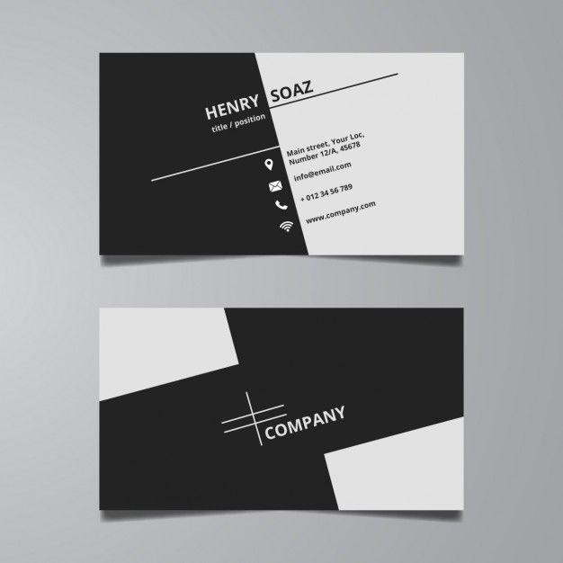 Black and White Rectangle Company Logo - Simple black and white business card template Vector | Free Download