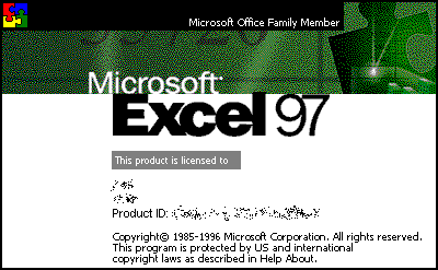 Microsoft Office 97 Logo - GUIdebook > Splashes > Excel