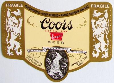 Old Coors Logo - COORS, Vintage Beer Bottle Label