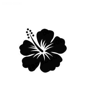 Hawaiian Flower Black Flower Logo - Hibiscus flower hawaiian tropical flowers hibiscuit flowers decals ...