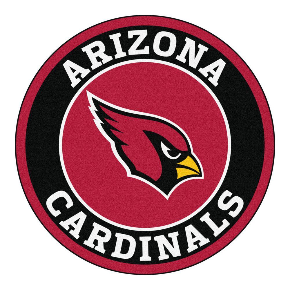NFL Cardinals Logo - FANMATS NFL Arizona Cardinals Black 2 ft. Round Area Rug-17949 - The ...