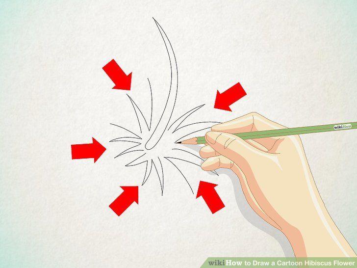 Hibiscus Flower Logo - 2 Easy Ways to Draw a Cartoon Hibiscus Flower - wikiHow